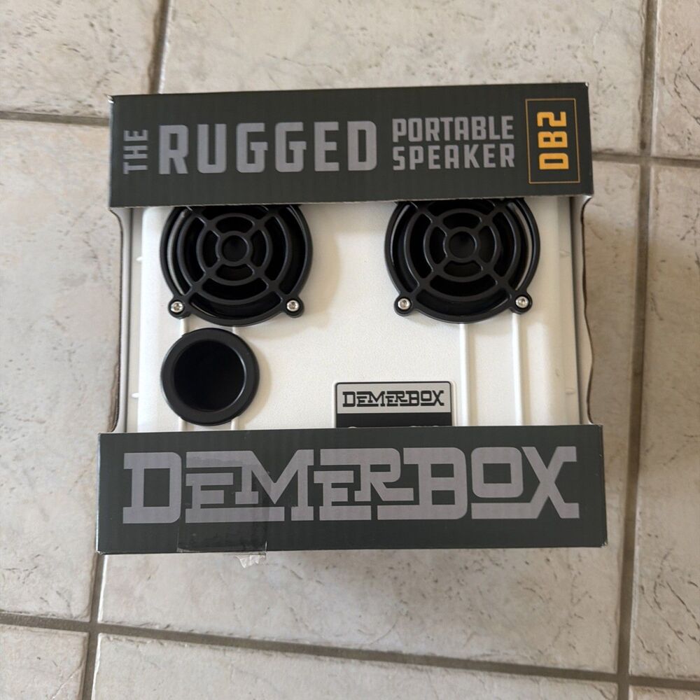 DemerBox DB2 Uyuni White Waterproof Bluetooth Speaker Rugged Dry Box 40Hr New